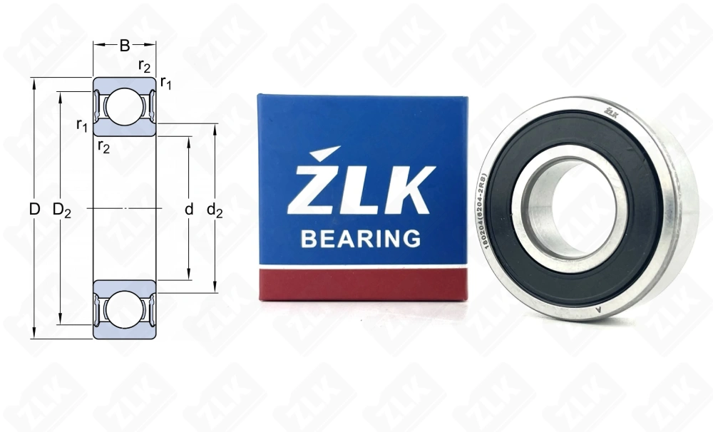 Подшипник 180204 (62042RS) радиальный шариковый 20-47-14 мм