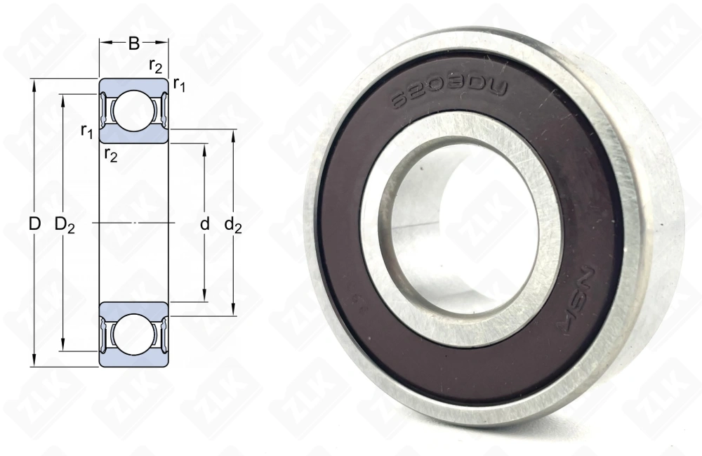 Подшипник 180203 (6203DDUCM) радиальный шариковый 17-40-12 мм
