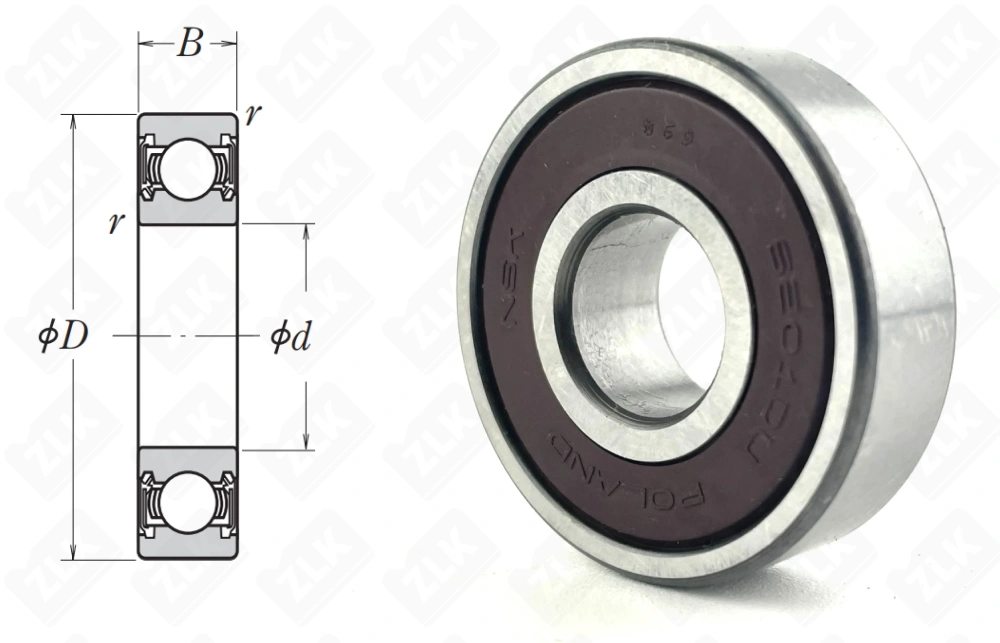 Подшипник 180201 (70) (6201DDUC3) радиальный шариковый 12-32-10 мм